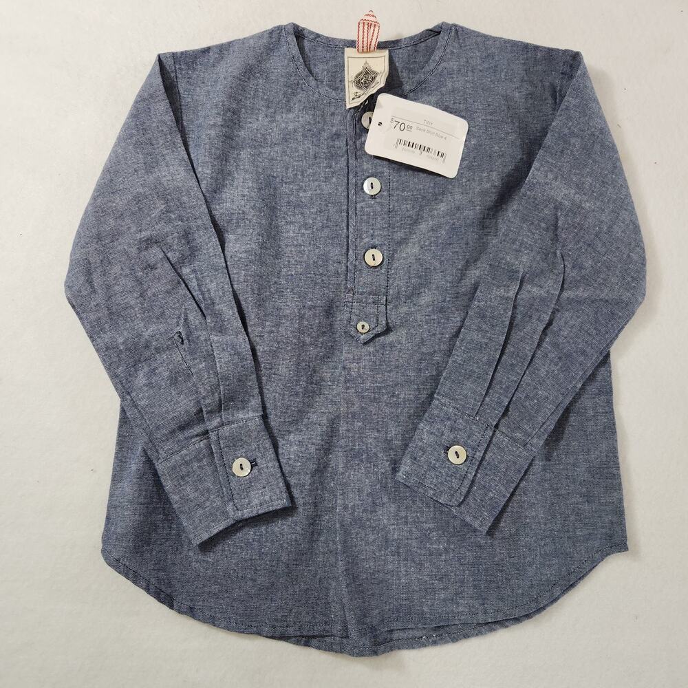 NWT Dagmar Daley Sac Tunic Shirt Sz 4 Girls Boho Minimalist Neutral Denim Look
